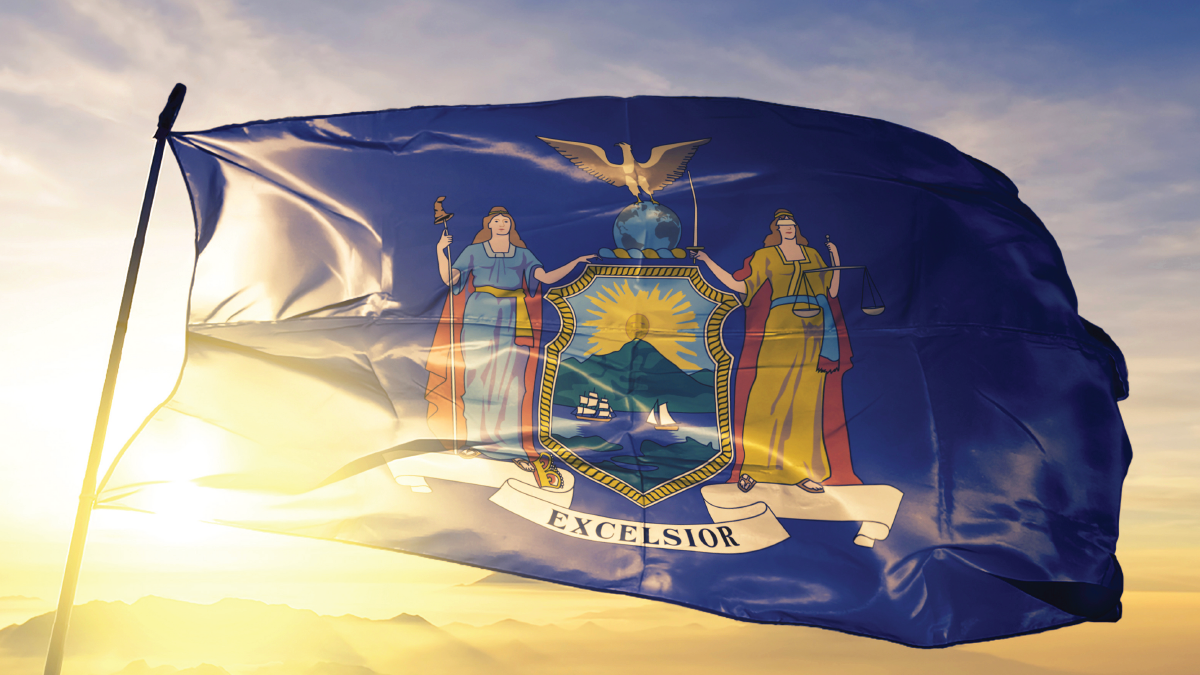 NY State flag and the sun image